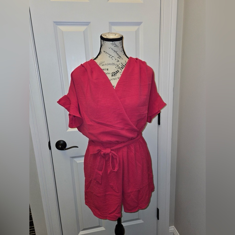 Fuchsia Ruffle Romper - Picture 2 of 8